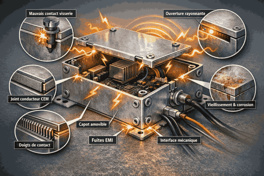 Comment assurer la continuité de blindage électromagnétique dans un boîtier métallique